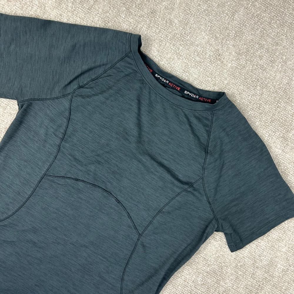 Spyder Active T Shirt Womens Small Blue Space Dye Stretch Raglan Sleeve Training